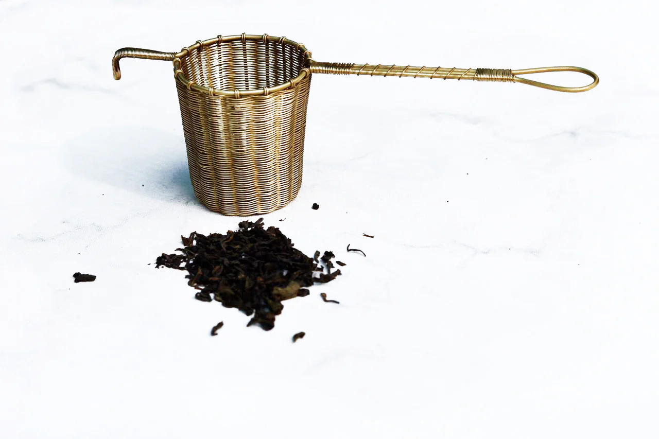 WOVEN BRASS | Large Tea Strainer with Handle - Image 5